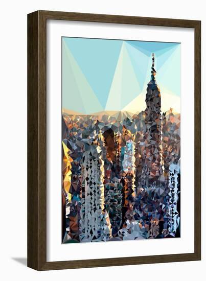 Low Poly New York Art - Manhattan Pastel-Philippe Hugonnard-Framed Art Print