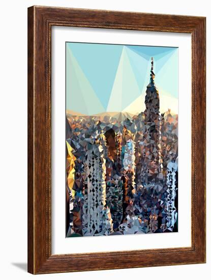 Low Poly New York Art - Manhattan Pastel-Philippe Hugonnard-Framed Art Print