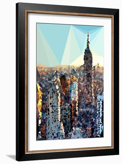 Low Poly New York Art - Manhattan Pastel-Philippe Hugonnard-Framed Art Print