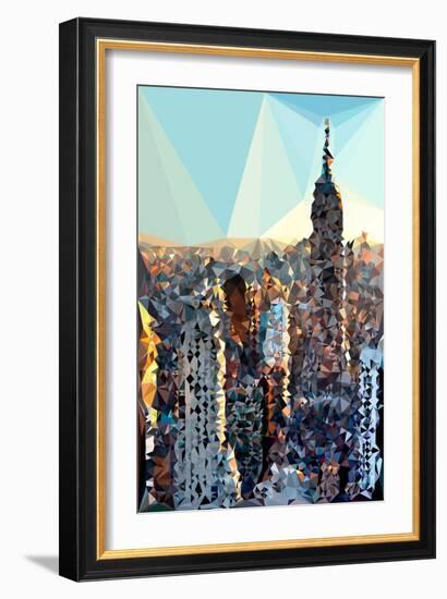 Low Poly New York Art - Manhattan Pastel-Philippe Hugonnard-Framed Art Print