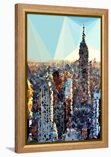 Low Poly New York Art - Manhattan Pastel-Philippe Hugonnard-Framed Stretched Canvas