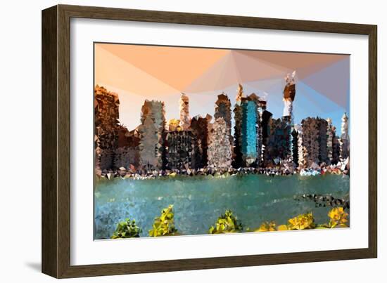 Low Poly New York Art - Manhattan Skyline-Philippe Hugonnard-Framed Art Print