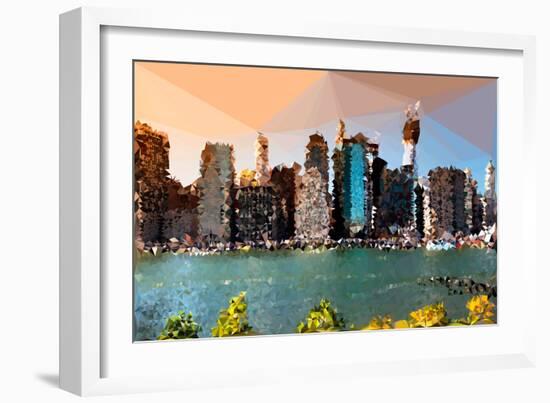 Low Poly New York Art - Manhattan Skyline-Philippe Hugonnard-Framed Art Print