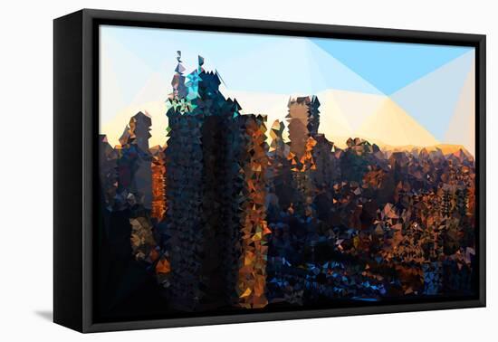 Low Poly New York Art - Manhattan Sunrise-Philippe Hugonnard-Framed Stretched Canvas