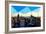 Low Poly New York Art - New York Skyline at Sunset-Philippe Hugonnard-Framed Art Print