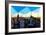 Low Poly New York Art - New York Skyline at Sunset-Philippe Hugonnard-Framed Art Print