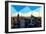 Low Poly New York Art - New York Skyline at Sunset-Philippe Hugonnard-Framed Art Print