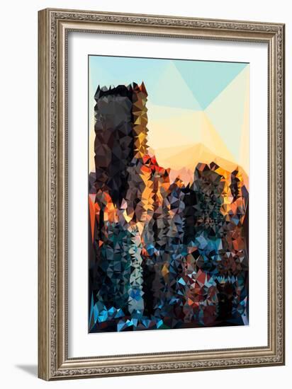 Low Poly New York Art - New York Sunset Pastel II-Philippe Hugonnard-Framed Art Print