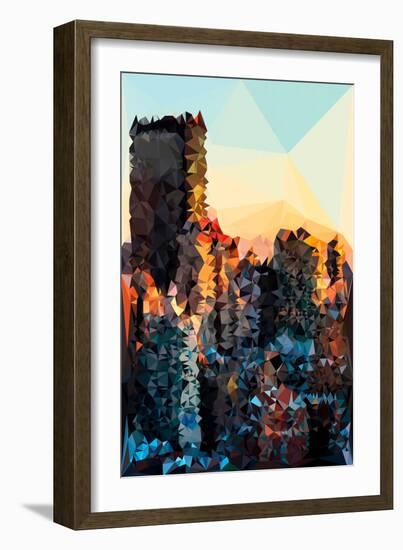 Low Poly New York Art - New York Sunset Pastel II-Philippe Hugonnard-Framed Art Print