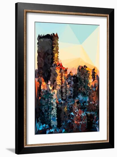 Low Poly New York Art - New York Sunset Pastel II-Philippe Hugonnard-Framed Art Print