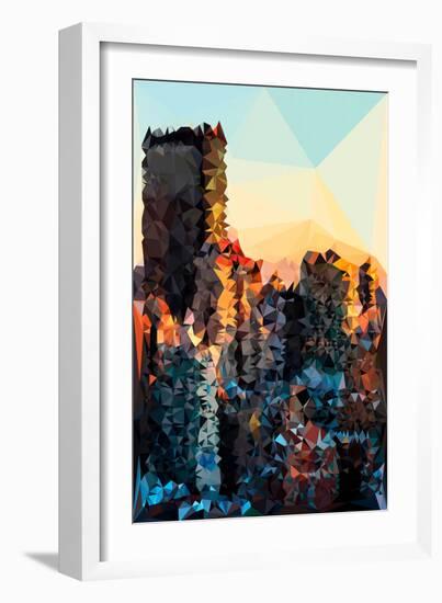 Low Poly New York Art - New York Sunset Pastel II-Philippe Hugonnard-Framed Art Print