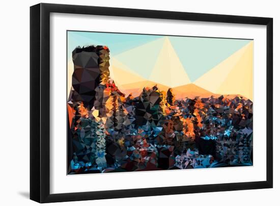 Low Poly New York Art - New York Sunset Pastel-Philippe Hugonnard-Framed Art Print