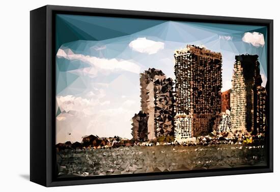 Low Poly New York Art - NY Skyscrapers-Philippe Hugonnard-Framed Stretched Canvas