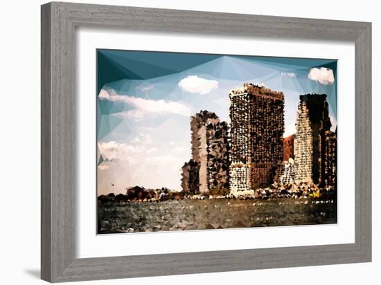 Low Poly New York Art - NY Skyscrapers-Philippe Hugonnard-Framed Art Print