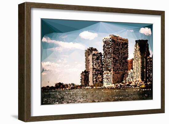 Low Poly New York Art - NY Skyscrapers-Philippe Hugonnard-Framed Art Print