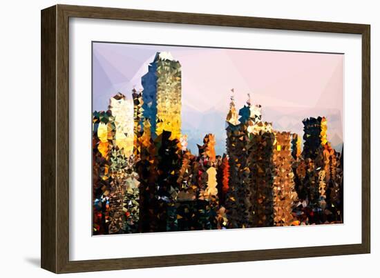 Low Poly New York Art - NYC Sunset-Philippe Hugonnard-Framed Art Print