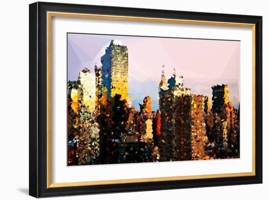 Low Poly New York Art - NYC Sunset-Philippe Hugonnard-Framed Art Print