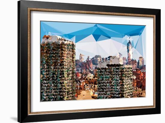 Low Poly New York Art - One World Trade Center II-Philippe Hugonnard-Framed Art Print