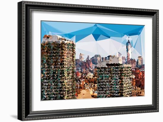 Low Poly New York Art - One World Trade Center II-Philippe Hugonnard-Framed Art Print