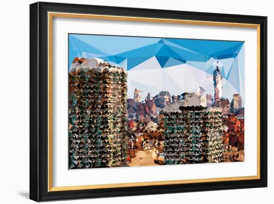 Low Poly New York Art - One World Trade Center II-Philippe Hugonnard-Framed Art Print