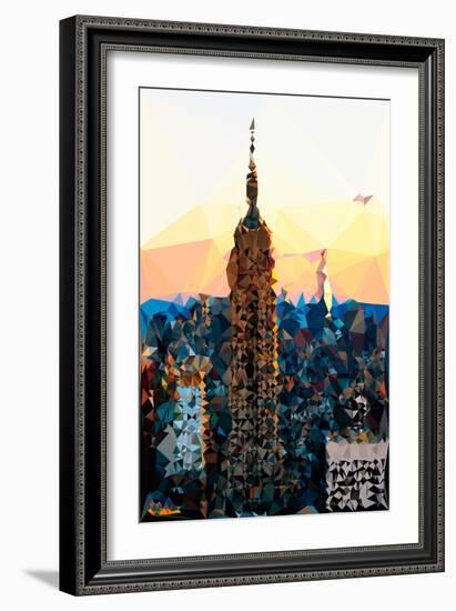 Low Poly New York Art - One World Trade Center Sunset-Philippe Hugonnard-Framed Art Print