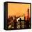 Low Poly New York Art - Orange Skyscrapers-Philippe Hugonnard-Framed Stretched Canvas