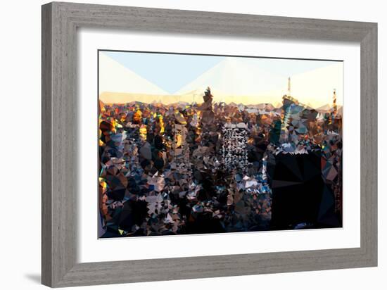 Low Poly New York Art - Pink Sunset-Philippe Hugonnard-Framed Art Print