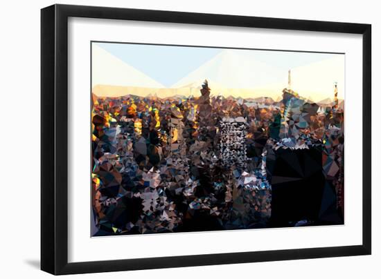 Low Poly New York Art - Pink Sunset-Philippe Hugonnard-Framed Art Print