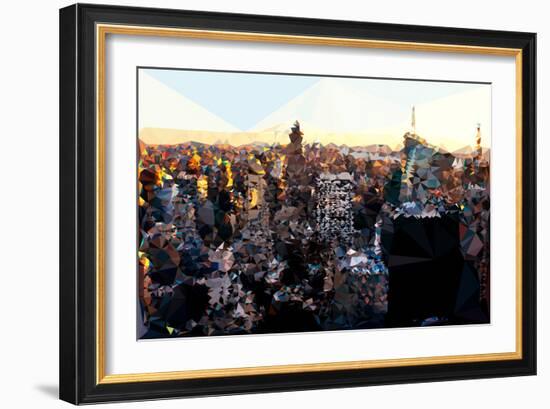 Low Poly New York Art - Pink Sunset-Philippe Hugonnard-Framed Art Print