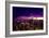 Low Poly New York Art - Purple Skyline at Night-Philippe Hugonnard-Framed Art Print