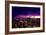 Low Poly New York Art - Purple Skyline at Night-Philippe Hugonnard-Framed Art Print