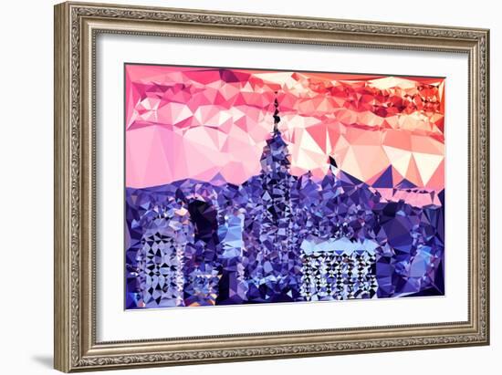 Low Poly New York Art - Purple Sunset-Philippe Hugonnard-Framed Art Print