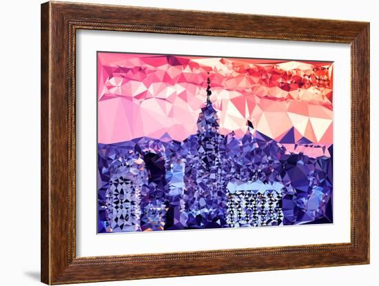 Low Poly New York Art - Purple Sunset-Philippe Hugonnard-Framed Art Print