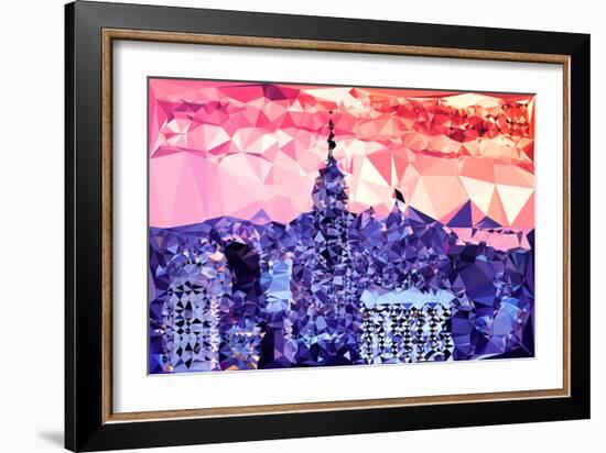 Low Poly New York Art - Purple Sunset-Philippe Hugonnard-Framed Art Print