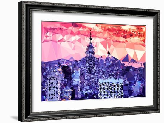 Low Poly New York Art - Purple Sunset-Philippe Hugonnard-Framed Art Print