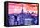 Low Poly New York Art - Purple Sunset-Philippe Hugonnard-Framed Stretched Canvas