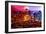 Low Poly New York Art - Rasberry Night-Philippe Hugonnard-Framed Art Print