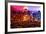 Low Poly New York Art - Rasberry Night-Philippe Hugonnard-Framed Art Print