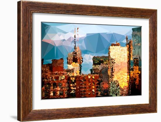 Low Poly New York Art - Reflection of the Sunset II-Philippe Hugonnard-Framed Art Print