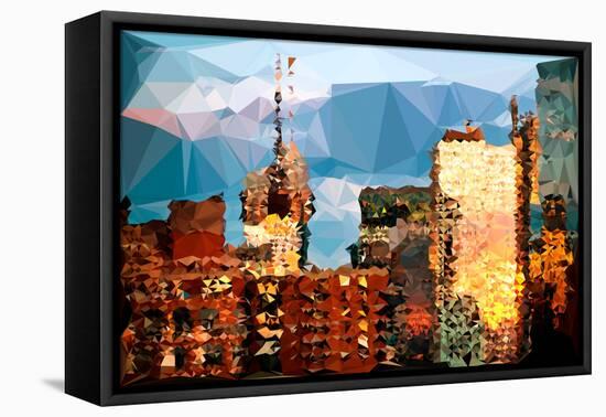 Low Poly New York Art - Reflection of the Sunset II-Philippe Hugonnard-Framed Stretched Canvas