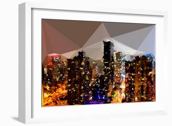 Low Poly New York Art - Silver Night-Philippe Hugonnard-Framed Art Print