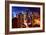 Low Poly New York Art - Skyline at Night-Philippe Hugonnard-Framed Art Print