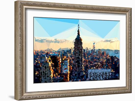 Low Poly New York Art - Skyline Sunset-Philippe Hugonnard-Framed Art Print