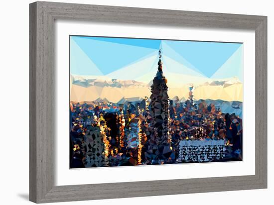 Low Poly New York Art - Skyline Sunset-Philippe Hugonnard-Framed Art Print