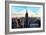 Low Poly New York Art - Skyline Sunset-Philippe Hugonnard-Framed Art Print