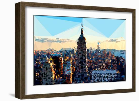 Low Poly New York Art - Skyline Sunset-Philippe Hugonnard-Framed Art Print