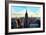 Low Poly New York Art - Skyline Sunset-Philippe Hugonnard-Framed Art Print