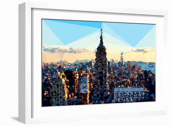 Low Poly New York Art - Skyline Sunset-Philippe Hugonnard-Framed Art Print