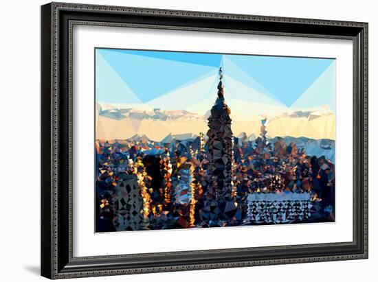 Low Poly New York Art - Skyline Sunset-Philippe Hugonnard-Framed Art Print