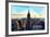 Low Poly New York Art - Skyline Sunset-Philippe Hugonnard-Framed Art Print